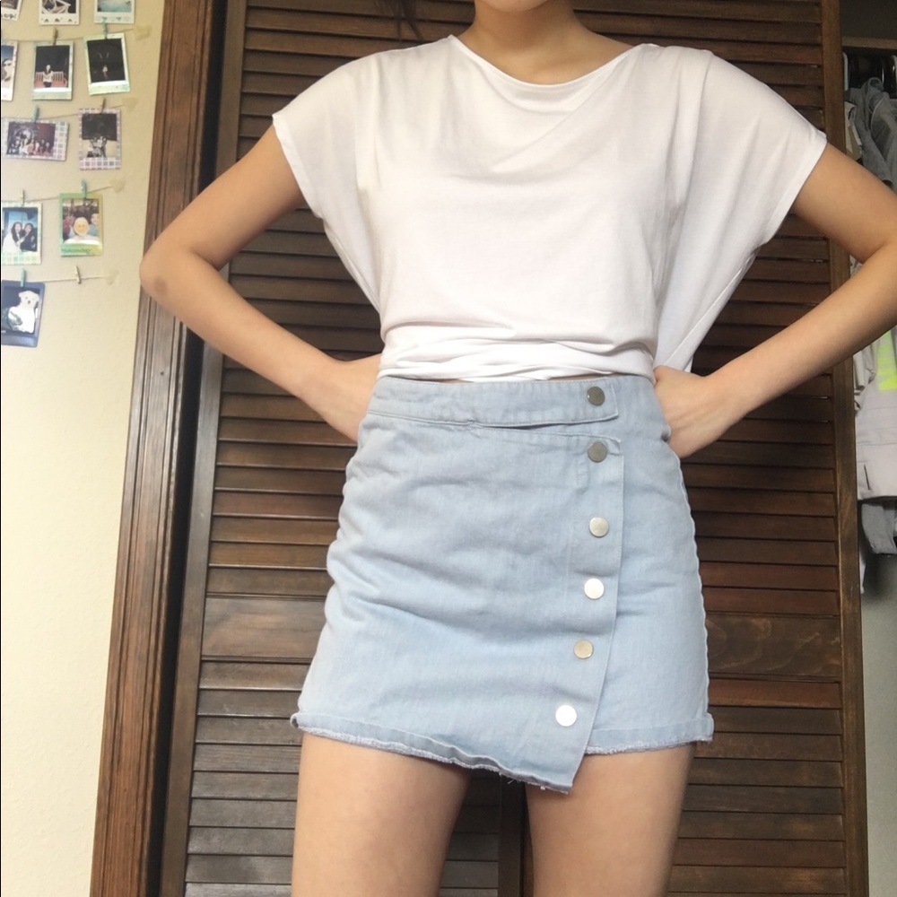 Jean skirt with safety shorts